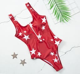 image-Women's Star Striped One-Piece Swimsuit XL