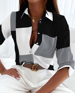 image-Velvet Shirt Long Sleeve Grey 5XL Loose