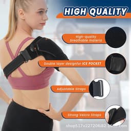 image-Cross-border sports shoulder pads adjustable left and right pressure anti-strain shoulder straps shoulder fixator ice vest shoulder pads