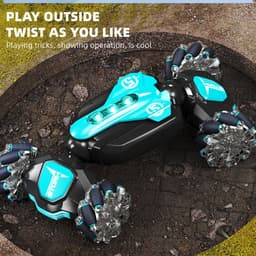 image-Cross-border new mini twisting light music off-road high-speed double-sided stunt remote control car children's toys wholesale