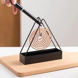 image-Mosquito Coil Holder - Stainless Steel Tripod Black