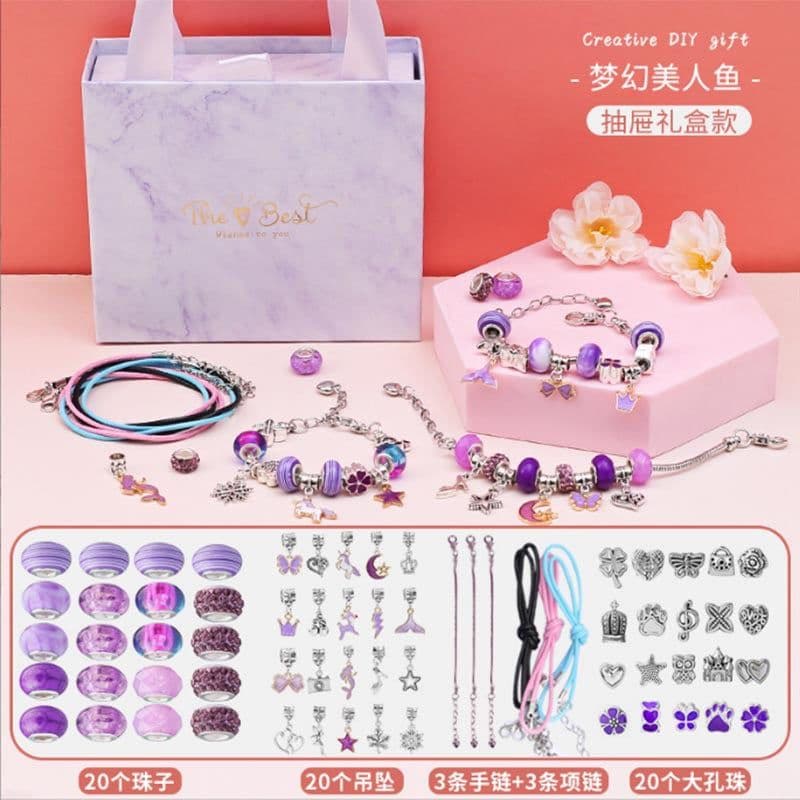 image-Kids Beaded Bracelet Set - DIY Jewelry Gift Ages 6-12