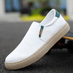 image-Men's Canvas Slip-On Casual Shoes - Size 48