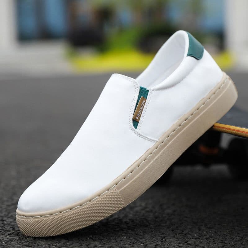 image-Men's Canvas Slip-On Casual Shoes - Size 48