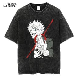 image-Street Hip Hop Washed T-Shirts - Summer Cotton Couple Tops - Black/Multicolor