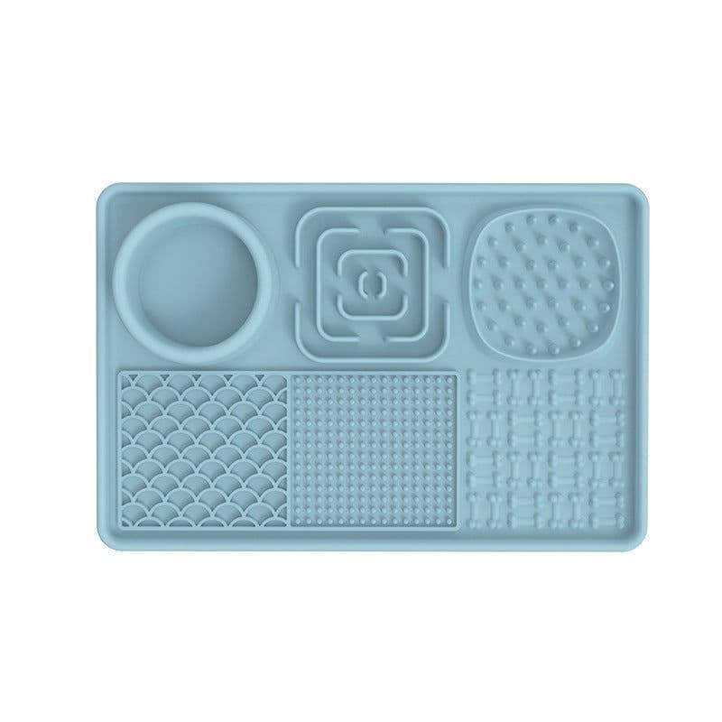 image-Pet Licking Mat - Blue Silica Gel Slow Feed Placemat, Gift (60 characters)