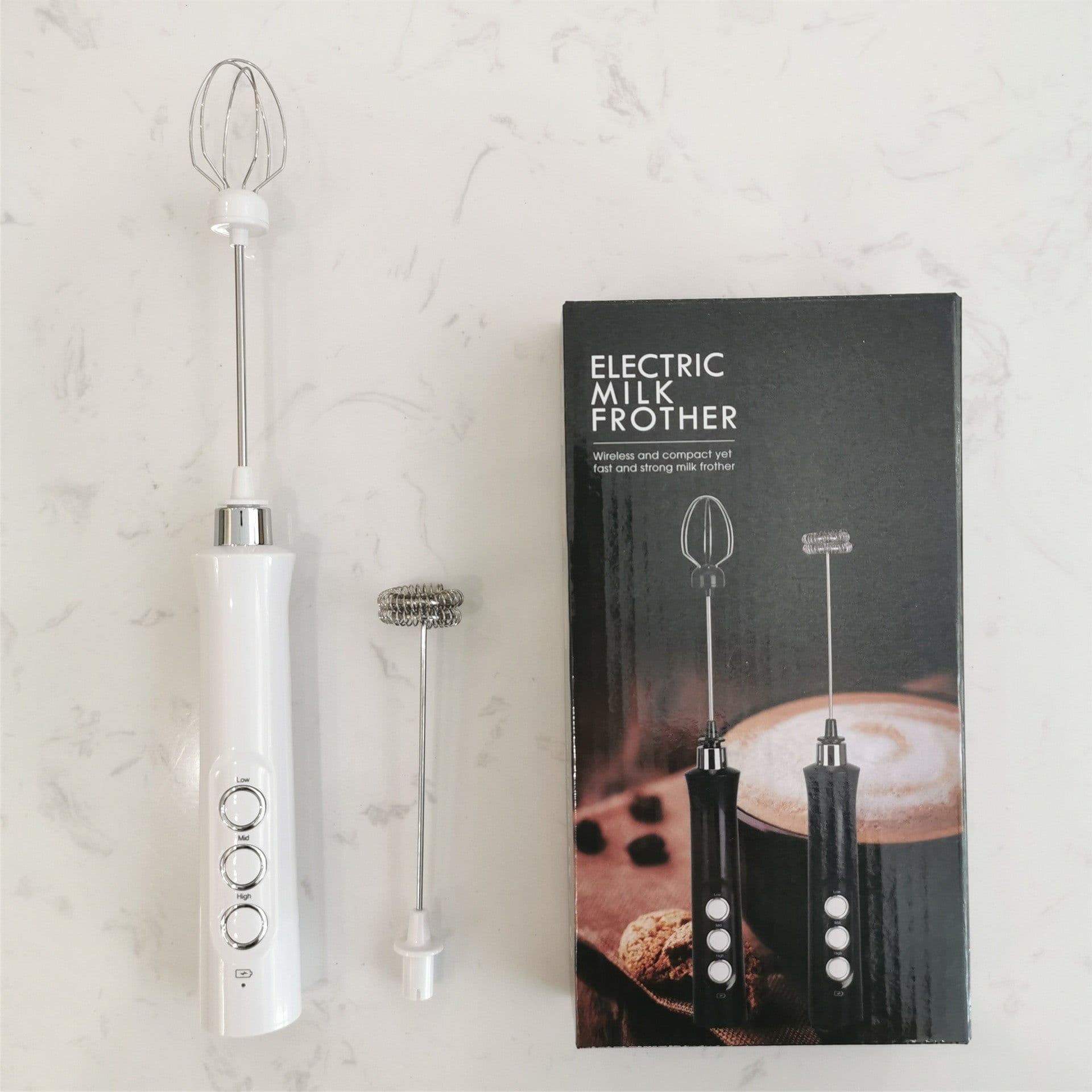 image-USB Rechargeable Handheld Egg Beater Milk Frother Stirrer