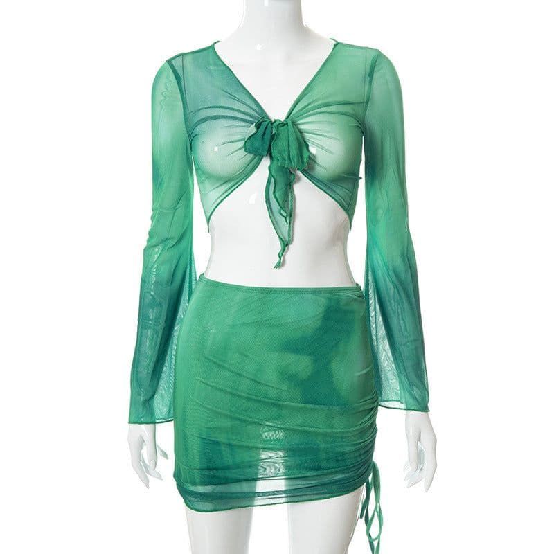 image-R21ST129 Tie-Dye Mesh Skirt - Women's Beach