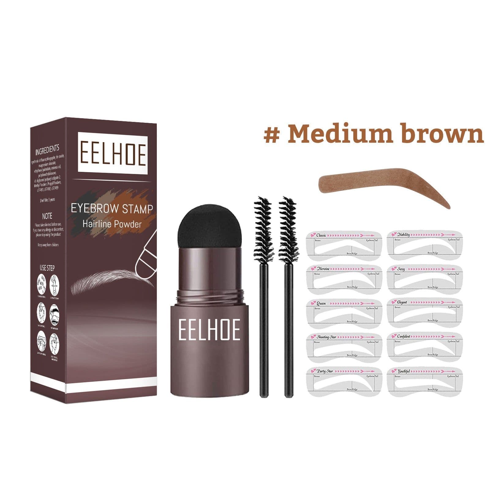image-EELHOE Eyebrow Powder Kit Multicolor Waterproof Sweatproof