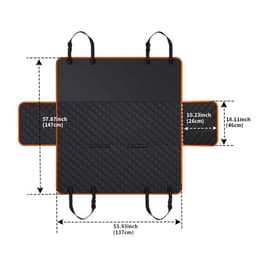 image-New Dog Car Seat Cushion, Anti-Scratch, Anti-Dirty Mat, Orange/Black Cloth, 137x147