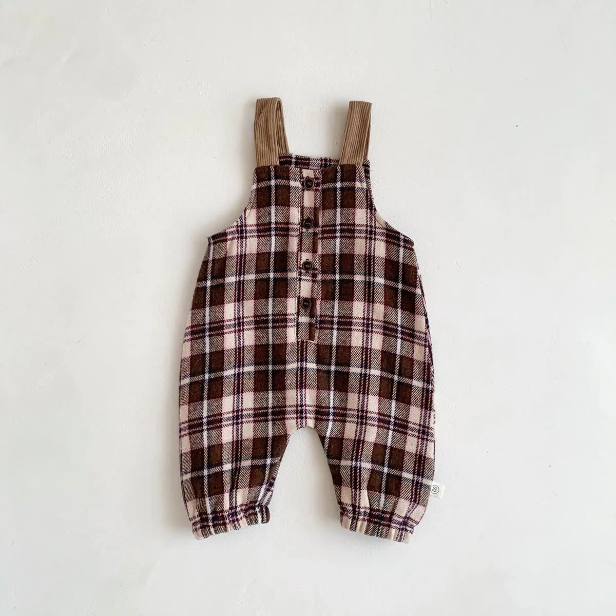 image-Trendy Kids Plaid Overalls - Green, Unisex, Fall 2023, 90cm
