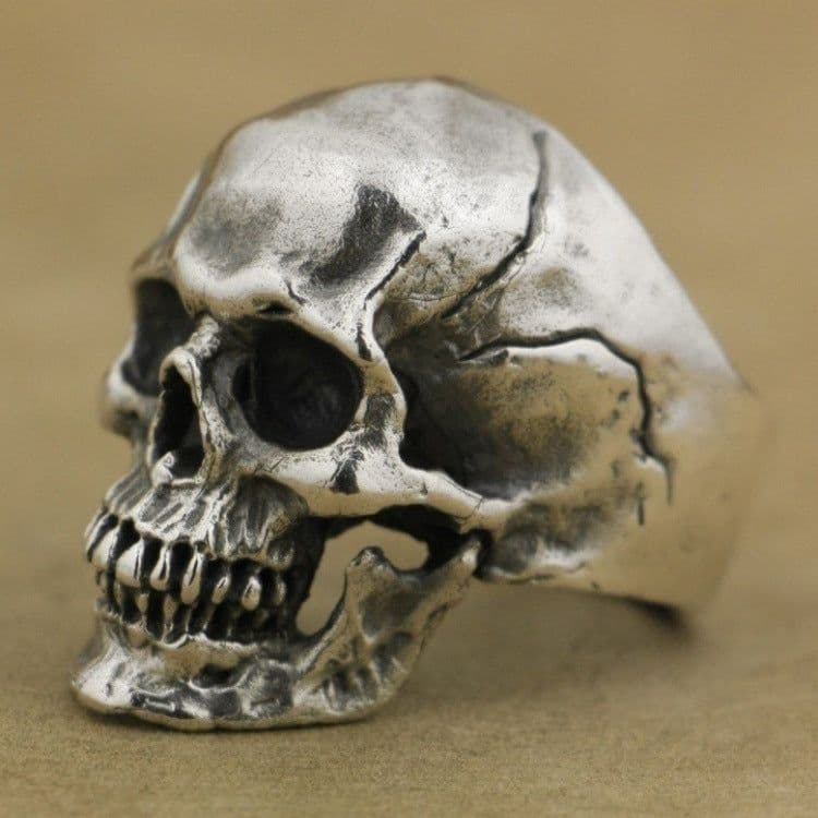 image-Skull Ring Men's Retro Rock Ruby Alloy Size 7
