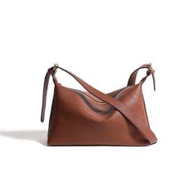 image-Self-operated Large Capacity Crossbody Bag - Dark Brown PU 2023