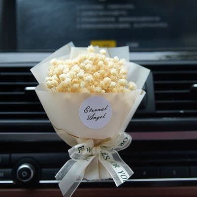 image-Aromatherapy Clip Bouquet - Beige Hydrangea Car Fragrance Decor