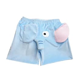 image-2024 Summer New Cute Elephant Shorts Embroidered Dumbo Creative Plush Ugly Fish Couple Pajamas Blue Pink