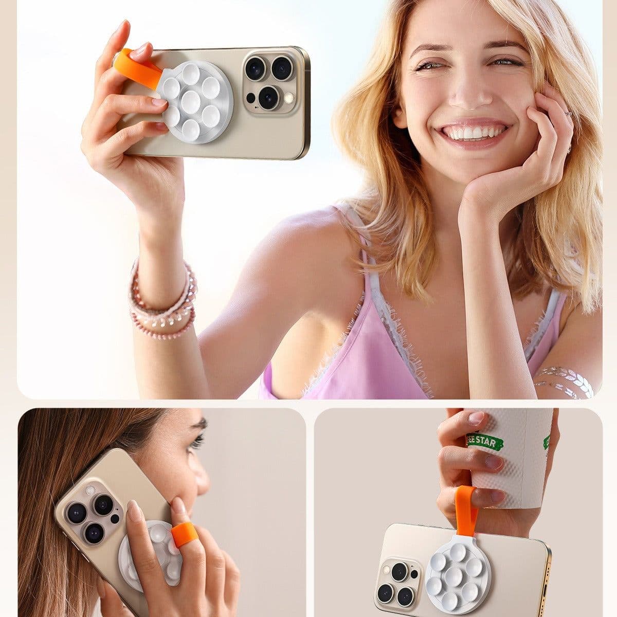 image-Jiletang Magnetic Silicone Phone Holder for iPhone 12/13/14/15 - Compact & Portable