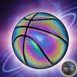 image-Reflective Basketball Shoes - Outdoor/Indoor Wear-Resistant PU Cool Glow Vibrato Adults