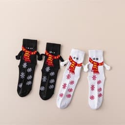 image-Magnetic Christmas Mid-Calf Socks - White