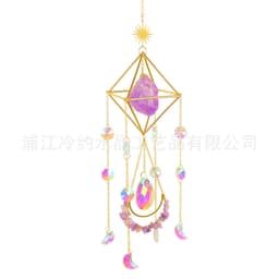 image-Natural raw stone amethyst powder crystal decoration air plant stand AB colorful lighting ball gardening crafts living room ornaments