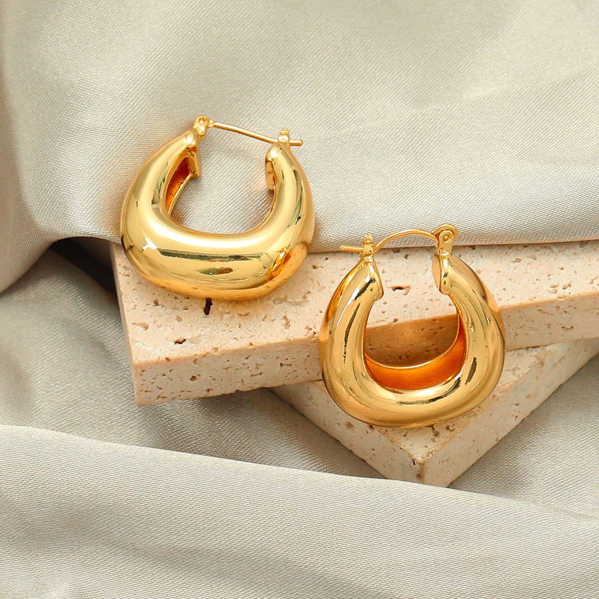 image-Copper Earrings Geometric Silver Plated Women's