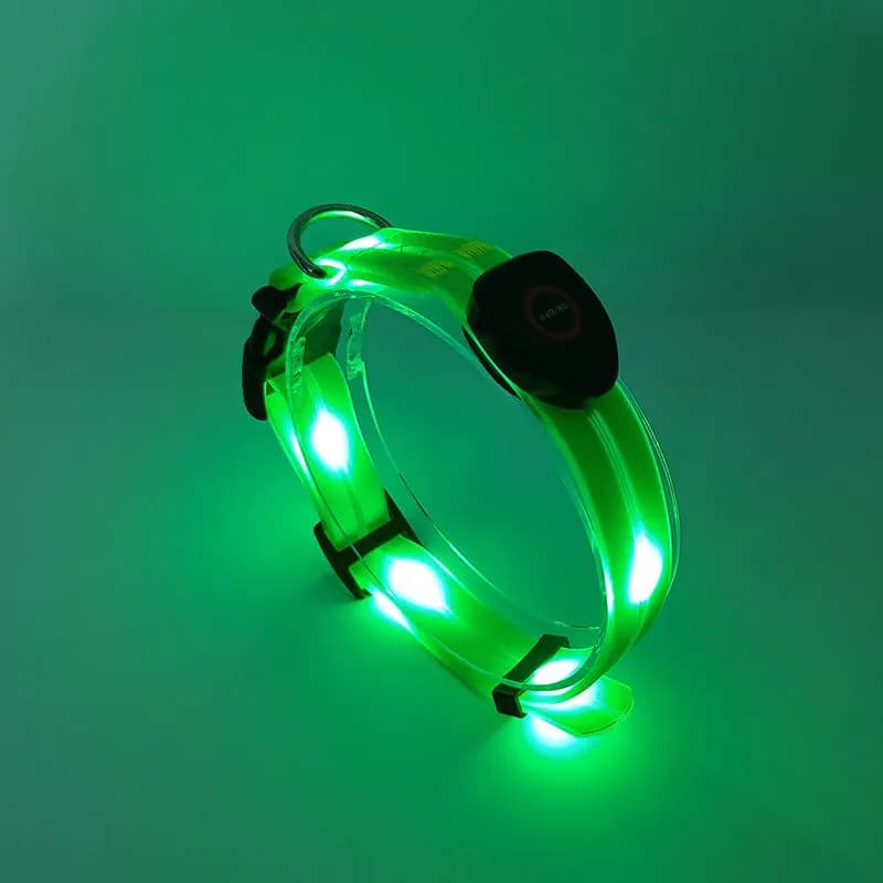 image-LED Pet Collar USB Charging - Nylon Black