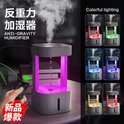 image-Foreign trade anti-gravity drip humidifier anti-gravity water drop backflow atomizer LED colorful night light APP remote control