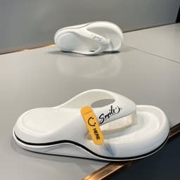 image-EVA Flip-Flop Sandals - Black Men's Lightweight Trendy Beach Slippers 44-45