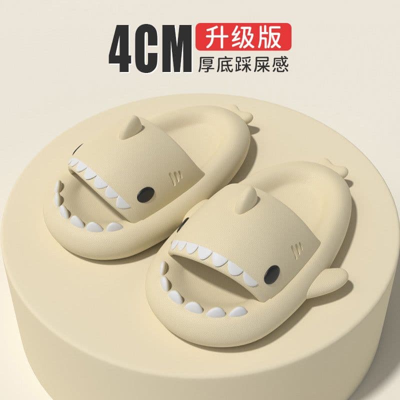 image-Shark Couple Slippers - Grey Unisex Indoor Outdoor Sandals