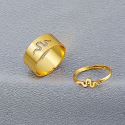 image-European Retro Couple Airplane Love Ring - Simple Hollow Design, Adjustable, Alloy Jewelry for Women