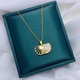 image-Summer Micro-inlaid Pearl Necklace Women's 18k Hollow Chain