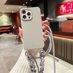 image-iPhone 14 Max Case - Grey TPU Messenger Chain