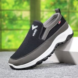 image-Men's Canvas Work Shoes - Blue Mesh Casual Size 44