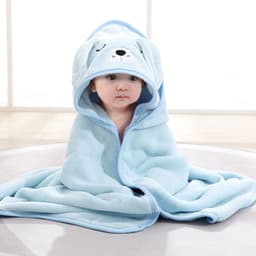 image-Mu Mu Xiong Baby Swaddle Quilt - Elk Coffee Coral Fleece 105cm Newborn