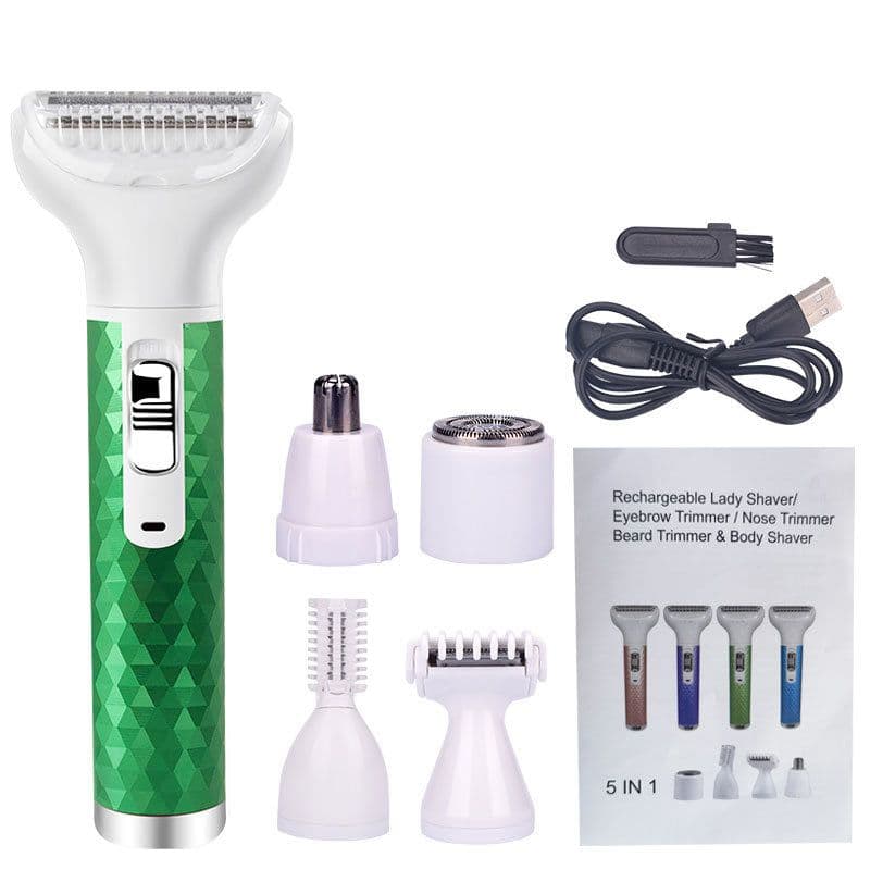 image-Electric Multi-Function Shaver for Women - USB Green