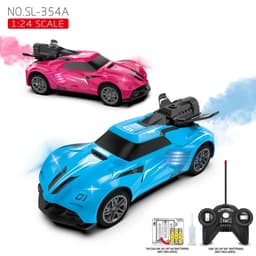 image-Haoyuan 1:24 Rose Red Remote Control Car - Spray Light 27 Freq