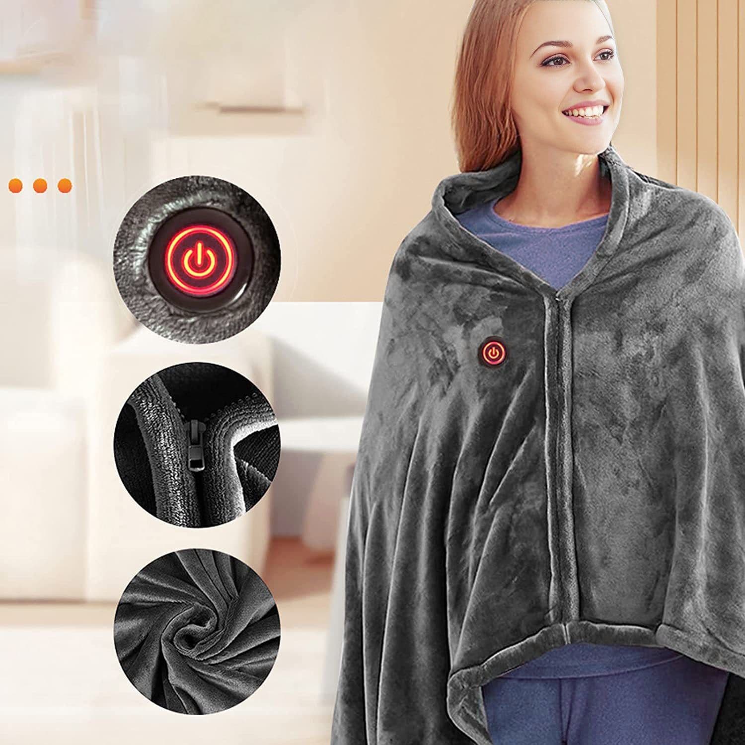 image-Smart Electric Flannel Heating Blanket USB Charging - Cold Protection