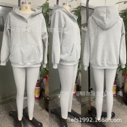 image-Women's 2024 Slim Hooded Sweatshirt Three-Piece Set