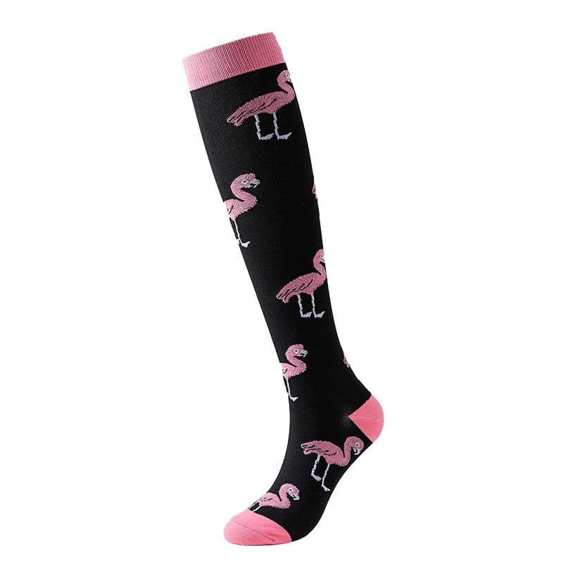 image-Cross-border Nurse Leggings Cute Long Tube Women's Socks Sports Cartoon Plaid Leopard Print Sports Pressure Socks Spot Wholesale