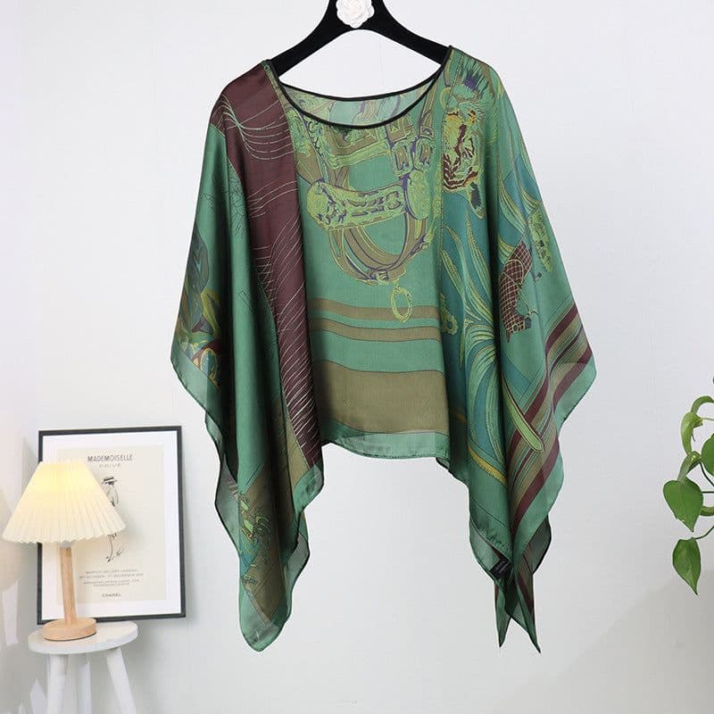 image-Silk Scarf Shawl - Women's Summer Sunscreen Large