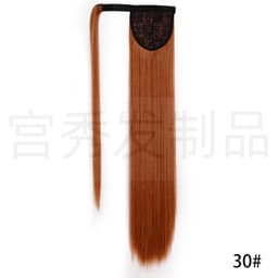 image-European and American wig ponytail straight hair extension Velcro chemical fiber ponytail female wig ponytail hair