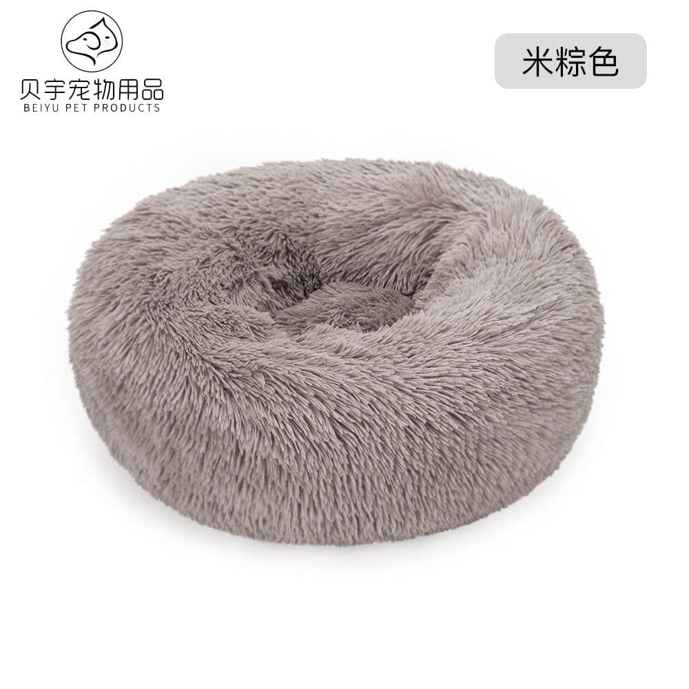 image-Plush cat litter kennel round removable and washable kennel winter warmth pet supplies bed dog bed kennel