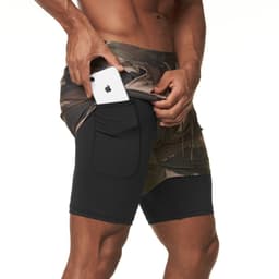image-Men's Sports Shorts - Black Breathable Gym Training