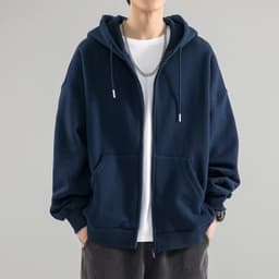 image-Men's Hooded Cardigan Sweatshirt - Dark Gray, 5XL, Loose Fit