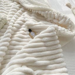 image-Rabbit Plush Throw Blanket - Light Gray Faux Fur, All Seasons 200cmx230cm