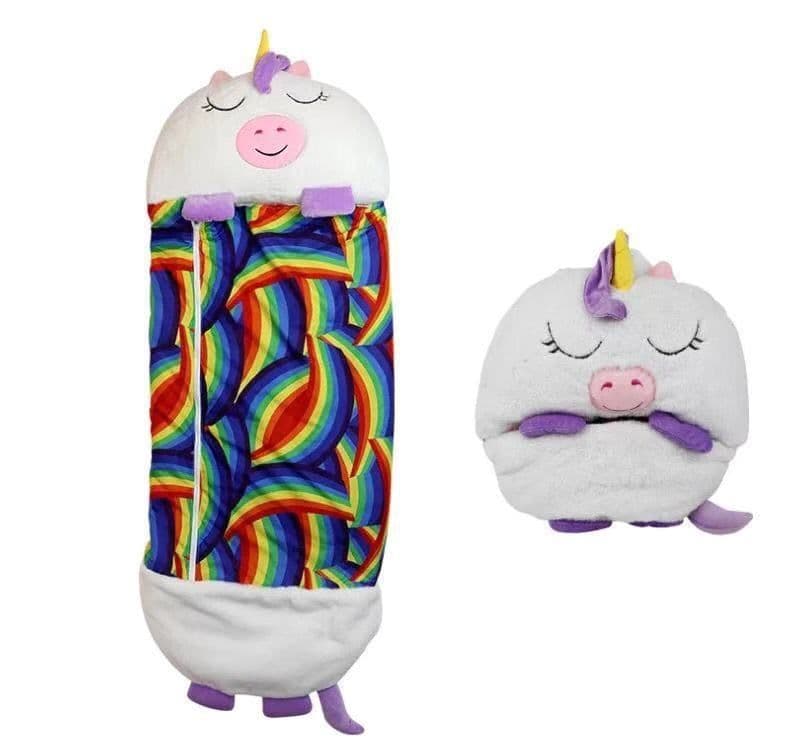 image-Children's Sleeping Bag Cocoon Panda Coral Fleece