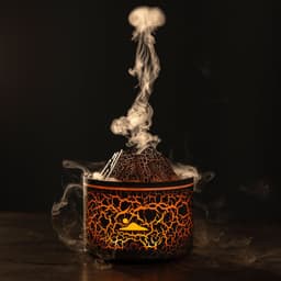 image-New cross-border lava volcano aromatherapy machine smoke ring humidifier Internet celebrity same style two-color with remote control flame aromatherapy machine
