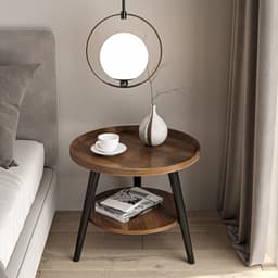 image-Bona Gold Square Coffee Table Round 60cm Black