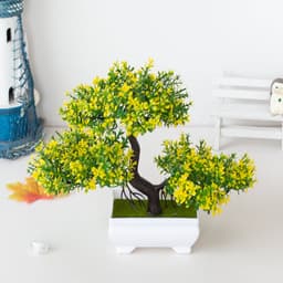 image-Small Green Pine Simulation Plant Ornament Bonsai - Plastic Decor
