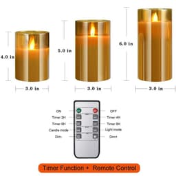 image-LED Candle Light Set - White Paraffin 3x6" Flameless