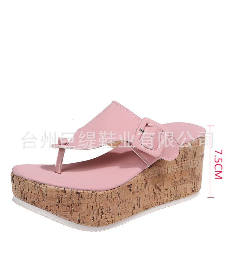 image-Giant Twig 2023 Pink Wedge Sandals 7.5CM - 43